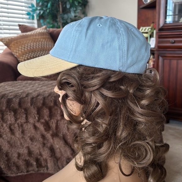 NWOT POL Two-Tone Blue & Tan Cap Adjustable Baseball Hat 100% Cotton Sporty - Picture 5 of 16